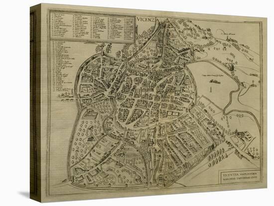 Map of Vicenza, Illustration from 'Civitates Orbis Terrarum', C.1580-Georg Braun-Premier Image Canvas