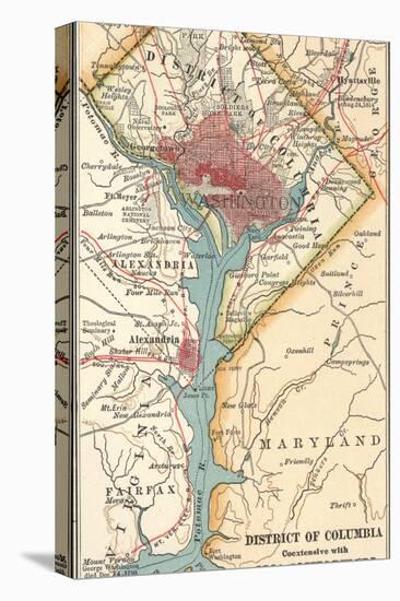 Map of Washington D.C. (C. 1900), Maps-Encyclopaedia Britannica-Stretched Canvas