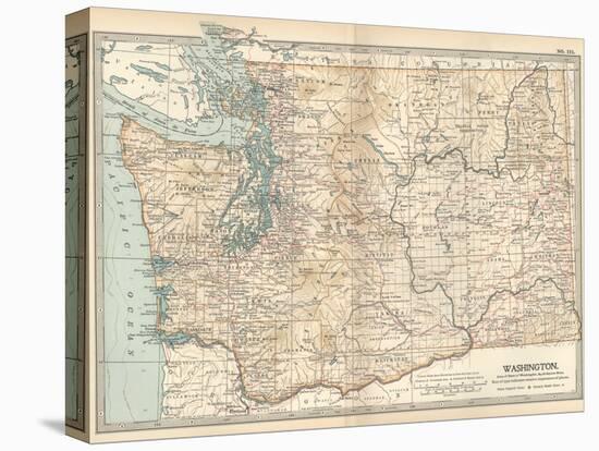 Map of Washington State. United States-Encyclopaedia Britannica-Stretched Canvas