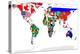 Map Of World With Flags In Relevant Countries, Isolated On White Background-Speedfighter-Stretched Canvas