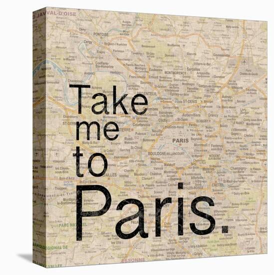 Map Paris-Lauren Gibbons-Stretched Canvas