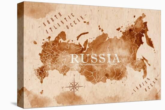 Map Russia Retro-anna42f-Stretched Canvas