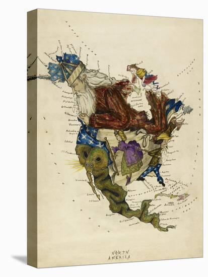 Map Showing North America As a Collection Of Fairy Tale Characters.-Lilian Lancaster-Premier Image Canvas