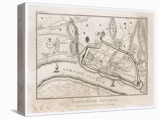 Map Showing Roman London (Londinium) with Its Grid of Straight Roads-null-Premier Image Canvas