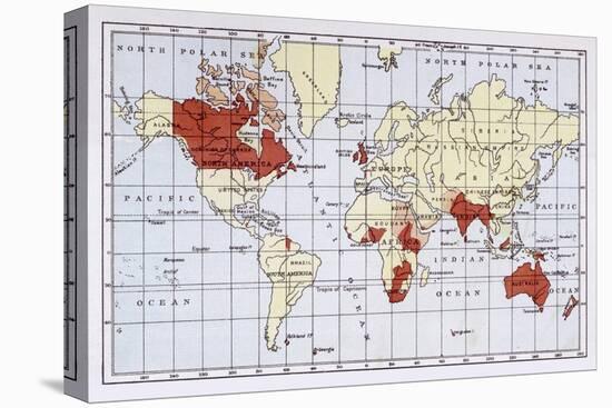 Map Showing the British Empire Coloured in Red-null-Premier Image Canvas