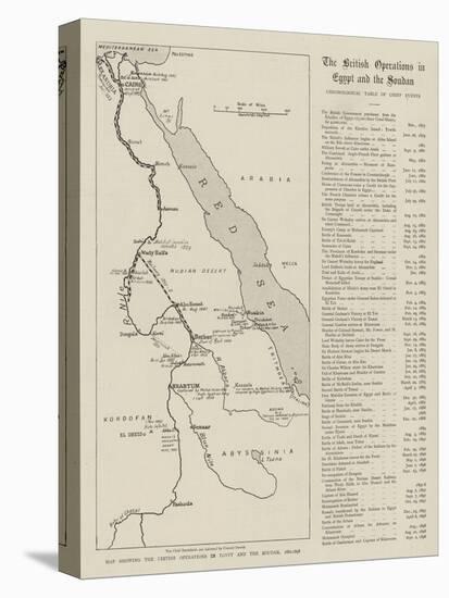 Map Showing the British Operations in Egypt and the Soudan, 1882-1898-null-Premier Image Canvas