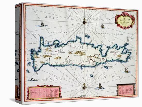 Map Showing the Island of Crete, C.1570-Abraham Ortelius-Premier Image Canvas