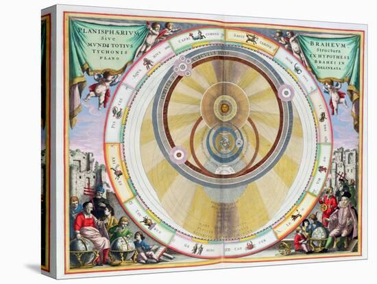 Map showing Tycho Brahe's system of planetary orbits, 1660-1661-Andreas Cellarius-Premier Image Canvas
