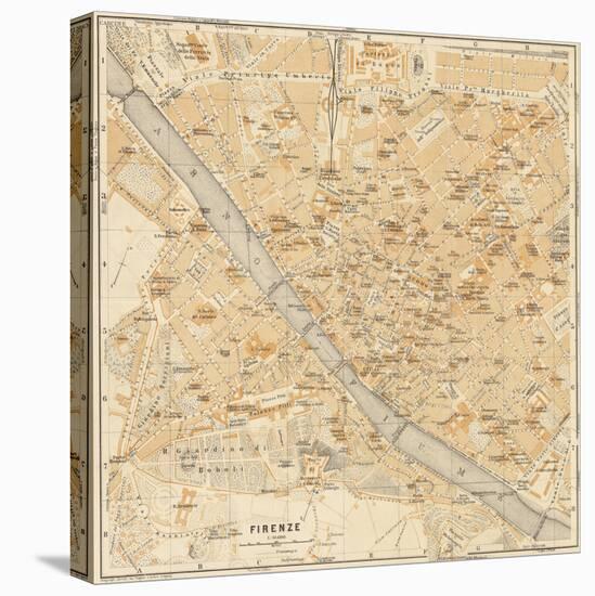 Mapa Di Firenze, 1896-Lorenzo Fiore-Stretched Canvas