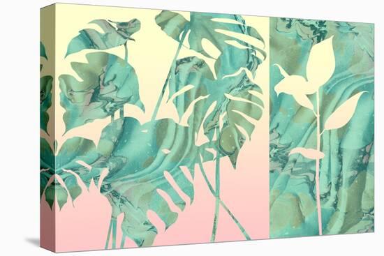 Marbled Tropical Silhouettes-null-Stretched Canvas