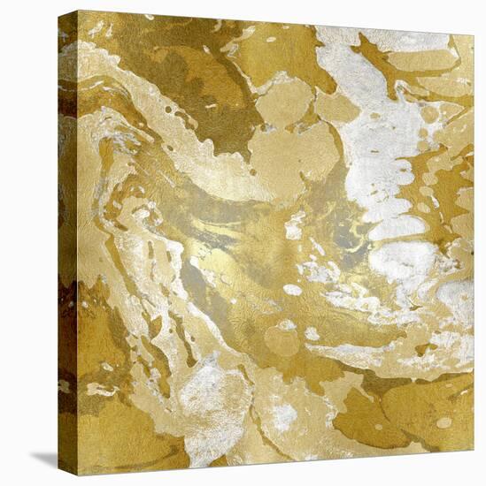 Marbleized in Gold and Silver-Danielle Carson-Stretched Canvas