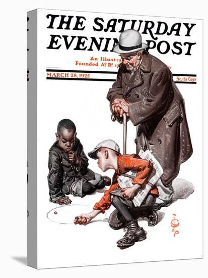 "Marbles Game," Saturday Evening Post Cover, March 28, 1925-Joseph Christian Leyendecker-Premier Image Canvas