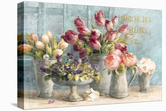 Marche des Fleurs Blue Gold-Danhui Nai-Stretched Canvas