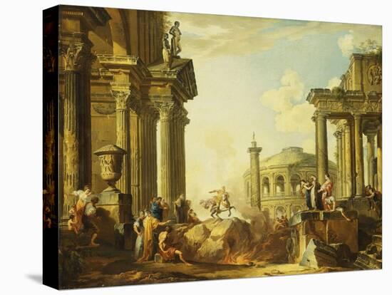 Marcus Curtius Leaping into the Chasm-Giovanni Paolo Pannini-Premier Image Canvas