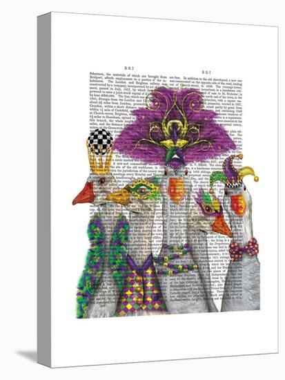 Mardi Gras Gaggle of Geese-Fab Funky-Stretched Canvas