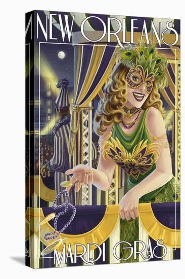 Mardi Gras - New Orleans, Louisiana-Lantern Press-Stretched Canvas