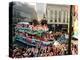 Mardi Gras Revellers Greet a Float from the Zulu Parade-null-Premier Image Canvas