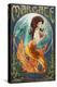 Margate, New Jersey - Mermaid-Lantern Press-Stretched Canvas
