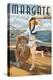 Margate, New Jersey - Pinup Girl Sailing-Lantern Press-Stretched Canvas