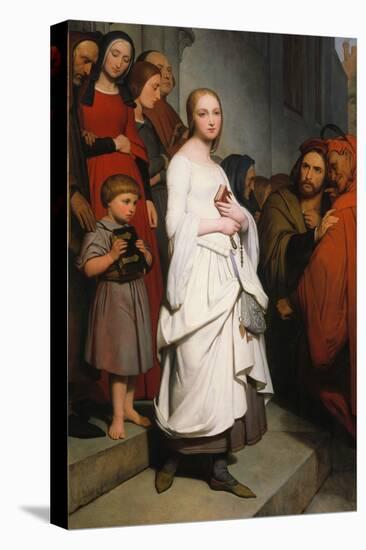 Marguerite Leaving Church, 1838 (Oil on Canvas)-Ary Scheffer-Premier Image Canvas