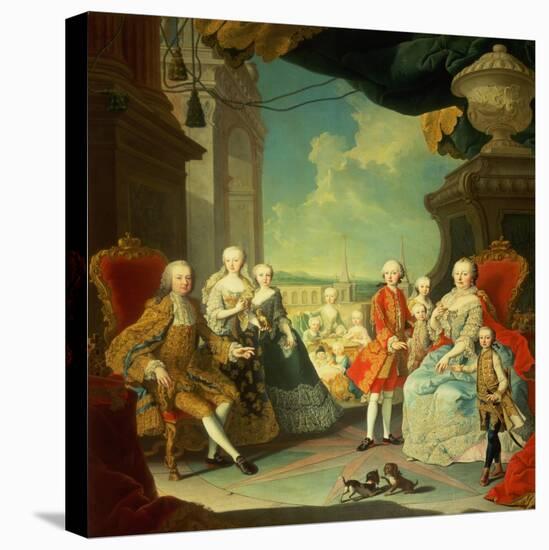 Maria Theresa and Her Husband at the Staircase Leading from the Great Hall of Schloss Schonbrunn-Martin van Meytens-Premier Image Canvas