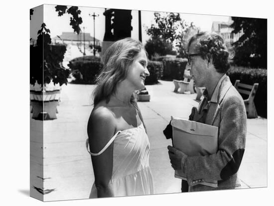 Marie-Christine Barrault and Woody Allen STARDUST MEMORIES, 1980 directed by Woody Allen (b/w photo-null-Stretched Canvas
