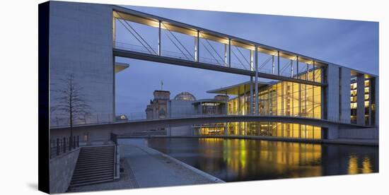 Marie Elisabeth Lueders House footbridge and upper bridge at Paul Loebe House, Berlin, Germany-null-Stretched Canvas