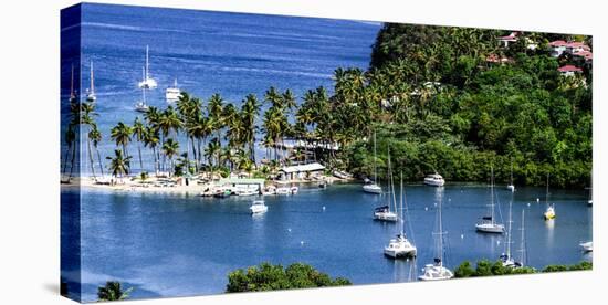 Marigot Bay, St. Lucia, Caribbean. marina, boats, palm trees, cove-Jolly Sienda-Premier Image Canvas