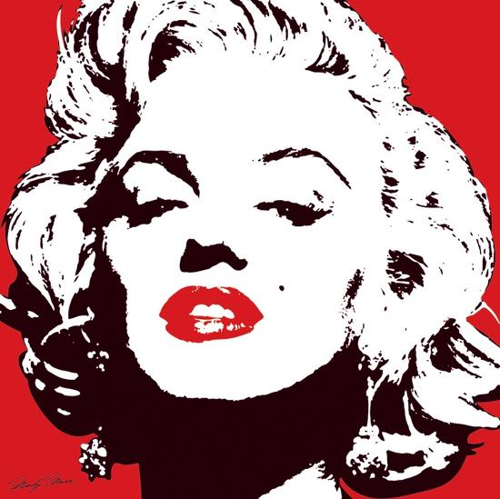 Marilyn Monroe-Red-null-Stretched Canvas