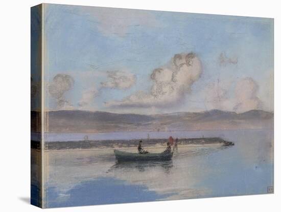 Marine: Boat Green in the Foreground with Two Figures-Charles Cottet-Premier Image Canvas