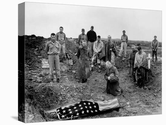 Marine Col. Francis Fenton Kneeling Over Corpse of Son, Killed in Action under His Father's Command-null-Premier Image Canvas