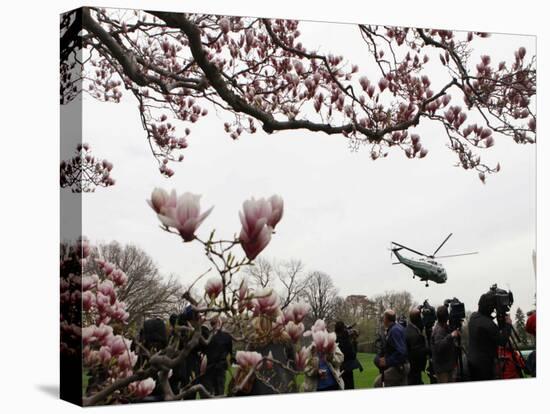 Marine One, with President Obama Aboard, Lifts Off from the South Lawn of the White House-null-Premier Image Canvas