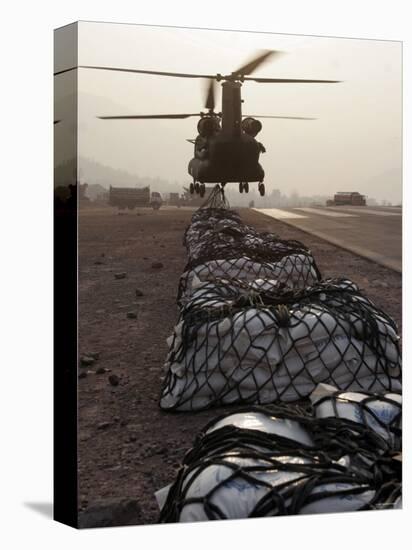 Marine Specialists Attach Sling Loads to the Body of an Army CH-47 Chinook Cargo Helicopter-Stocktrek Images-Premier Image Canvas