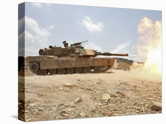 Marines Bombard Through a Live Fire Range Using M1A1 Abrams Tanks-Stocktrek Images-Premier Image Canvas