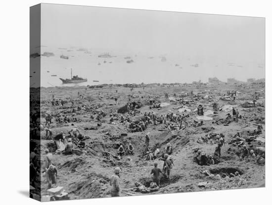 Marines in Foxholes on the Southeast Edge of Motoyama Airfield #1, Iwo Jima-null-Stretched Canvas