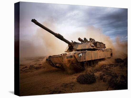 Marines Roll Down a Dirt Road On Their M1A1 Abrams Main Battle Tank-Stocktrek Images-Premier Image Canvas