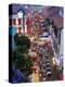 Market and Restuarants in Chinatown, Singapore, at Dusk-Peter Adams-Premier Image Canvas