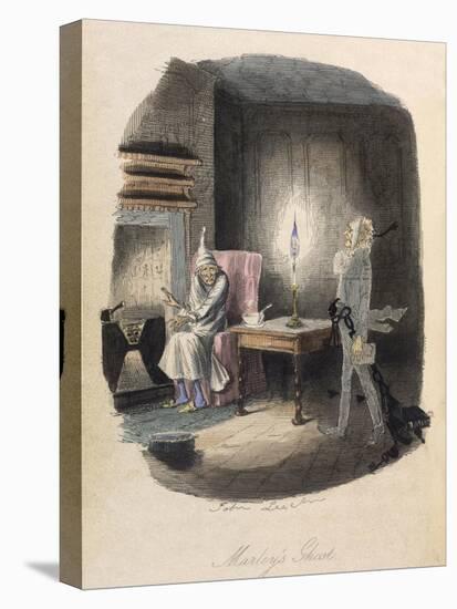 Marley's Ghost. Ebenezer Scrooge Visited by a Ghost-John Leech-Premier Image Canvas