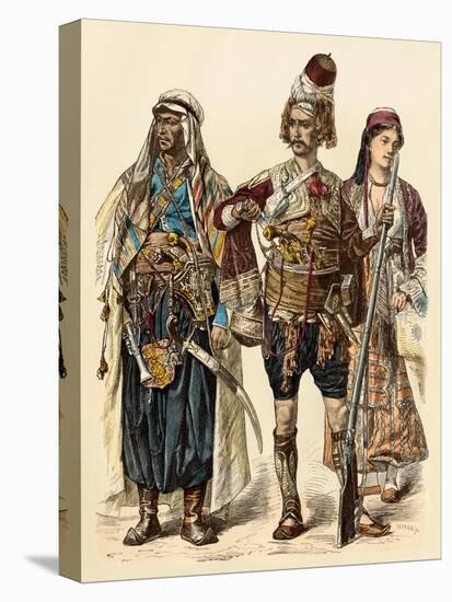 Maronite of Lebanon (Left), Armed Zeibek, and Christian Lebanese Woman-null-Premier Image Canvas