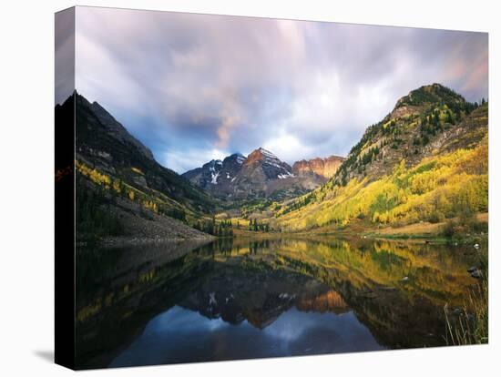 Maroon Lake, View of Autumn Aspens, White River National Forest, Colorado, USA-Stuart Westmorland-Premier Image Canvas