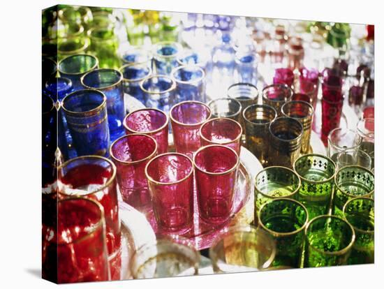 Marrakesh Colourful Moroccan Glassware in the Souqs of Marrakesh, Morocco-Andrew Watson-Premier Image Canvas