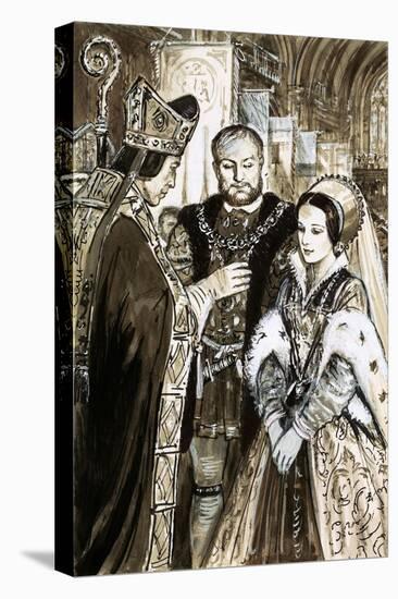 Marriage of Henry VIII and Anne Boleyn-C.l. Doughty-Premier Image Canvas