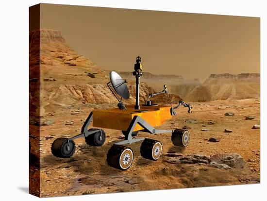 Mars Science Laboratory Travels Near a Canyon on Mars-Stocktrek Images-Premier Image Canvas
