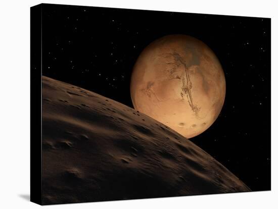 Mars Seen from its Outer Moon, Deimos-Stocktrek Images-Premier Image Canvas