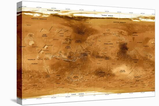 Mars Topographical Map, Satellite Image-Detlev Van Ravenswaay-Premier Image Canvas