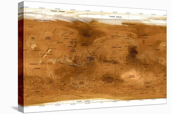 Mars Topographical Map, Satellite Image-Detlev Van Ravenswaay-Premier Image Canvas