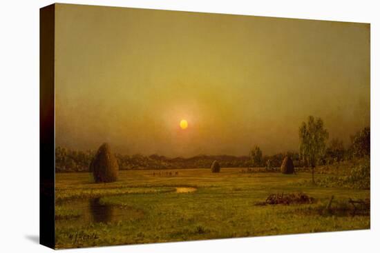 Marsh Sunset, Newburyport, Massachusetts, C. 1876-1882 (Oil on Canvas)-Martin Johnson Heade-Premier Image Canvas