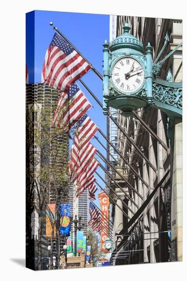 Marshall Field Building Clock, State Street, Chicago, Illinois, United States of America-Amanda Hall-Premier Image Canvas