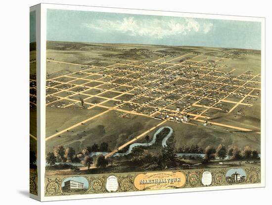 Marshalltown, Iowa - Panoramic Map-Lantern Press-Stretched Canvas