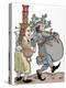 Martin Luther (1483-1546) and His Wife Katharina Von Bora (1499-1552). Caricature. Coloured-null-Premier Image Canvas